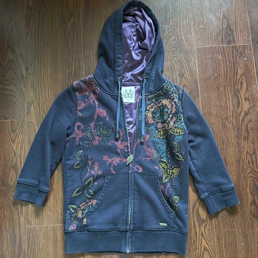 Miss me hoodie , size small, 3 quarter length sleeves